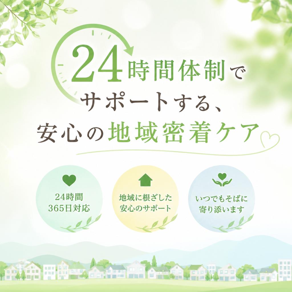 24時間体制でサポートする、安心の地域密着ケア